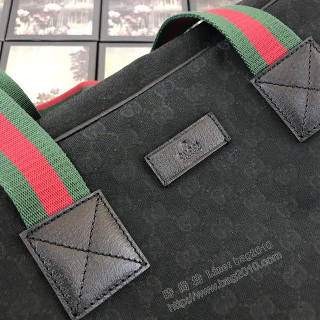 Gucci包 古馳2020新款 火爆款布配皮專櫃同款旅行袋 Gucci手提包 153240克色  gdj1047